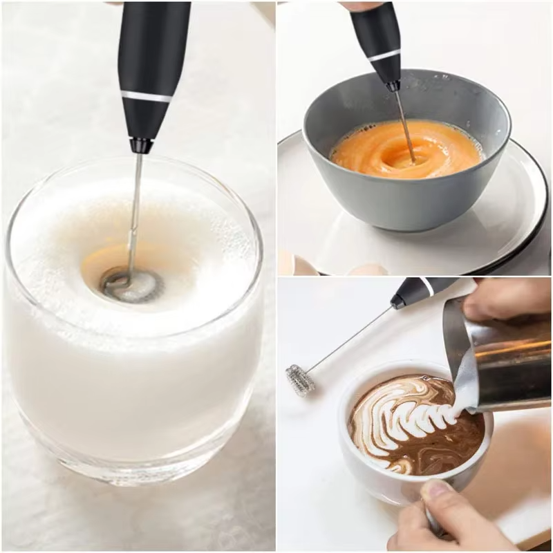 USB rechargeable coffee beater with stainless steel whisk heads