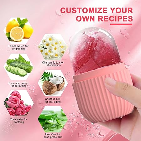 Silicone ice roller filled with water for facial use